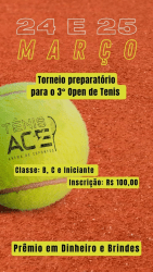 Preparatório para 3º Open de Tenis  - CATEGORIA INICIANTE 