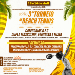 3º Torneio de Beach Tennis - Tietê/SP - D mista