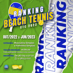 Ranking de Beach Tennis CTC/Joalheria Lenz 2022/2023 - Masculino 2ª Fase