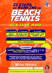 II ETAPA DO RANKING DE BEACH TENNIS - FEMININO  CLASSE  C 