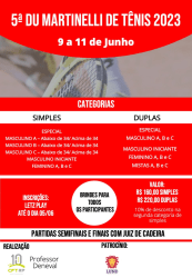 5ª Copa Du Martinelli - SIMPLES - Masculino B Acima de 34 anos