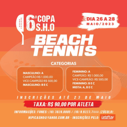 6ª Copa SHO de Beach Tennis - Masculino Iniciante