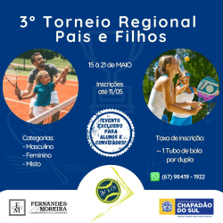 3º Torneio Regional Pais e Filhos de tênis e beach tennis