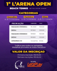 1º L'ARENA OPEN BEACH TENNIS - FEMININA D