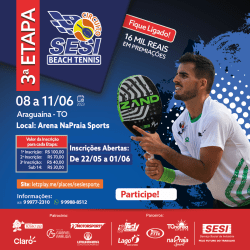 3ª ETAPA CIRCUITO SESI DE BEACH TENIS - ETAPA NA PRAIA  - ARAGUAÍNA  - 40+ FEMININO