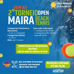 2º Open Maira Beach Tennis  - INICIANTE MASCULINO 