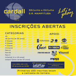 I ETAPA "CARDALL" OPEN DE TÊNIS  - CATEGORIA - MASC 2 CLASSE