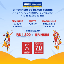2º Torneio de Beach Tennis Arena "Juninho Boneca" - 2º Torneio AABB - AJB - Misto A + B