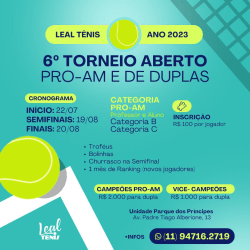 6º Torneio Aberto Pro-Am e de Duplas Leal Tênis / 2023 - Categoria B