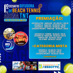 1º Desafio Difusora de Beach Tennis Arena TNT - Feminino 30+