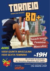 Torneio 80+ Beach Vibe Feminino - 80+ Feminino
