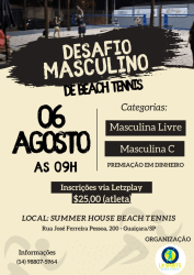 DESAFIO MASCULINO DE BEACH TENNIS - MASCULINA ABERTA