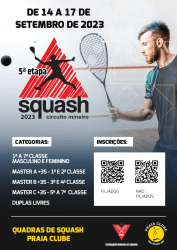 5ª Etapa do Circuito Mineiro de Squash 2023 - Não Filiado - 4ª Classe Masculina