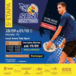 5ª ETAPA CIRCUITO SESI DE BEACH TENIS  - ETAPA TODYSPORTS - PALMAS - TO - MASCULINO A