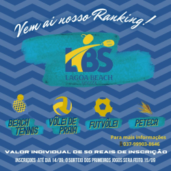 1º Ranking LBS de Beach Tennis - Categoria Masculino Open