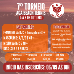 7º Torneio AGA BEACH TENNIS - FEMININO C