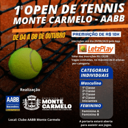 1º OPEN DE TÊNIS MONTE CARMELO E AABB - CLASSE PROFISSIONAL