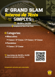 2º Grand Slam 2023 (Interno de Tenis de Campo) - Dupla Feminino - 1ª Classe