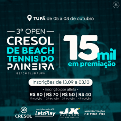 3º OPEN CRESOL DE BEACH TENNIS DO PAINEIRA - FEMININA INICIANTE