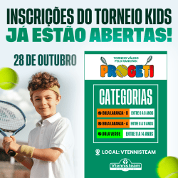 TORNEIO DE TÊNIS KIDS - RANKING PROGETI - TÊNIS KID - BOLA LARANJA B