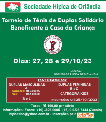 Torneio de Tenis de Duplas Solidário Beneficente à Casa da Criança - Dupla Masculino A