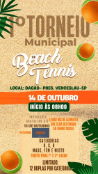  1º  Torneio Municipal de Beach tennis - Presidente Venceslau -SP - Masculino D