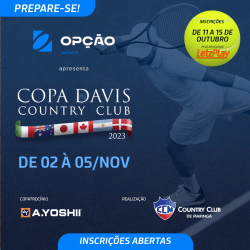 COPA DAVIS COUNTRY CLUB 2023 - OPÇÃO IMÓVEIS - 1 classe masculina copa davis