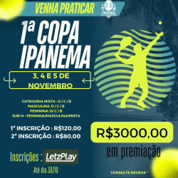 1ª Copa Ipanema de Beach Tênis - SUB 14 Mista 1ª Copa Ipanema de Beach Tênis