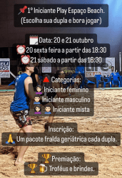 1º INICIANTE PLAY ESPAÇO BEACH - Iniciante masculino 