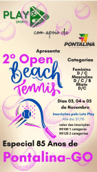2º Open de Beach Tennis de Pontalina - Play Sports - Feminino Iniciante