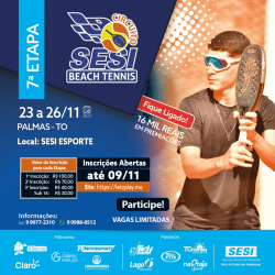 7ª ETAPA CIRCUITO SESI DE BEACH TENIS - ETAPA SESI - PALMAS - FEMININO B