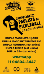 1o. CAMPEONATO PAULISTA INTERCLUBES DE PICKLEBALL - VIRADA ESPORTIVA 2023 -