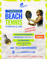 Torneio Interno de Beach Tennis Cabana Clube - FEMININA  - B/C