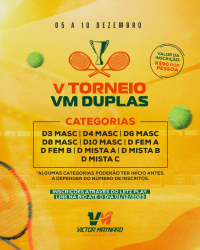 V TORNEIO VM DE DUPLAS - D4 MASC