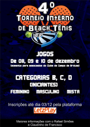 4 Torneio Interno de Beach Tênis do CCB - Feminino B