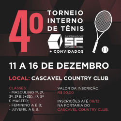 4º Torneio interno de tênis Szymanski e Favero + convidados - 1º Classe Masc. 