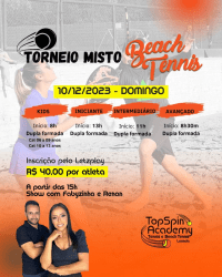 Torneio Misto de Beach Tennis TopSin Academy -  Cat. INICIANTE