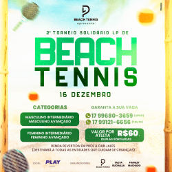 2 TORNEIO SOLIDARIO LP DE BEACH TENNIS - Masculino Avançado