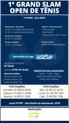 1º Grand Slam de Tênis  - 1ª Etapa - Masculino Simples A abaixo de 40 anos