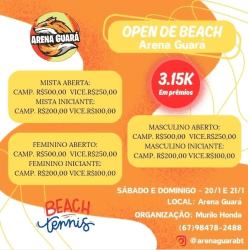 1 Open de Beach Tennis Arena Guará ( Guararapes -Sp) - Masculina Aberta 