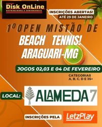 1º Open Misto de beach Tennis Araguari-Mg - Categoria- Misto B 