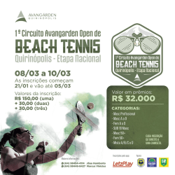 CBBT300/FGOBT300 - 1º CIRCUITO AVANGARDEN OPEN DE BEACH TENNIS - PROFISSIONAL - Dupla Masculino Profissional