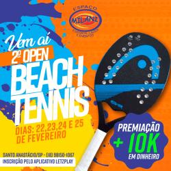 2° OPEN BEACH TENNIS  Pro/A 24 e 25 Fevereiro/24