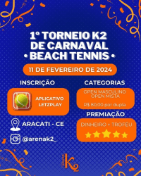 1º Torneio Arena K2 de Carnaval  - Mista Open