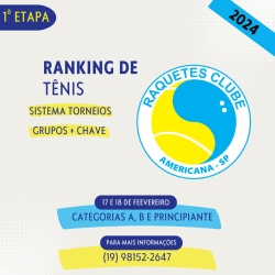 Ranking de Tênis 2024 - 1ª etapa - Categoria B