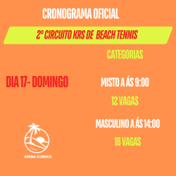 2 CIRCUITO KRS DE BEACH TENNIS  - MASCULINO A - DIA 17/03 ÁS 14:00