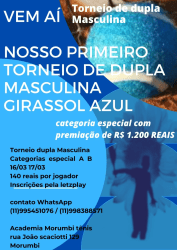 TORNEIO GIRASSOL AZUL - GIRASSOL AZUL CAT. A premiação 500 reais