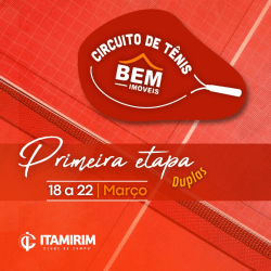 Circuito de tênis BEM IMÓVEIS, 1ª Etapa duplas. - *categoria* C