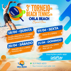 III TORNEIO DE BEACH TENNIS ORLA BEACH CAPITÓLIO - SIMPLES MASCULINO D