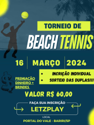 2° TORNEIO DE BEACH TENNIS PORTAL DO VALE  - CATEGORIA INTERMEDIÁRIA LIVRE